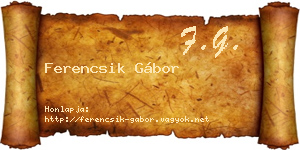 Ferencsik Gábor névjegykártya
